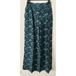 Band of the Free Elise Teal Floral Boho High Waist Wide Leg Pants Sz Small NWT